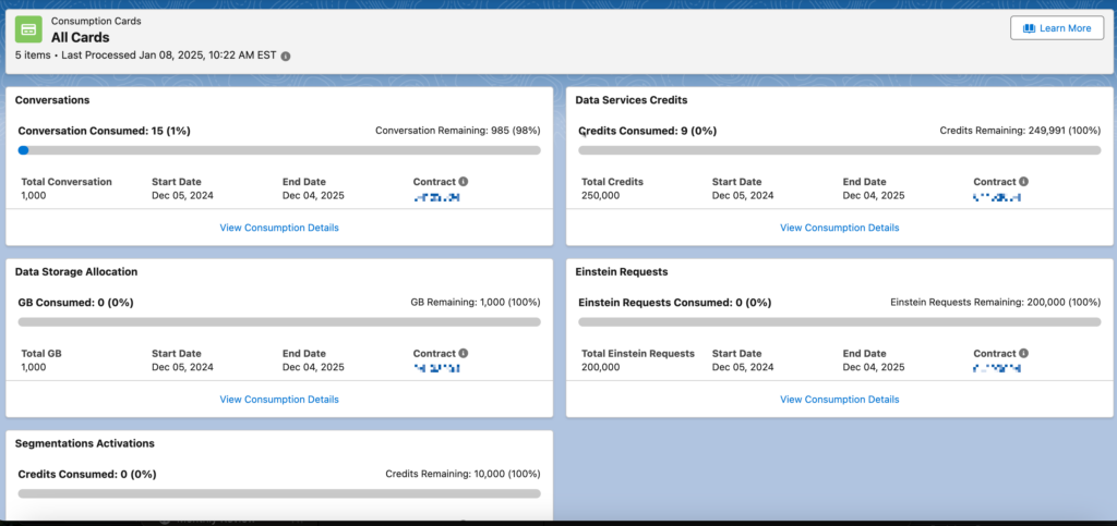 Agentforce Pricing Consumption Card Example Screenshot