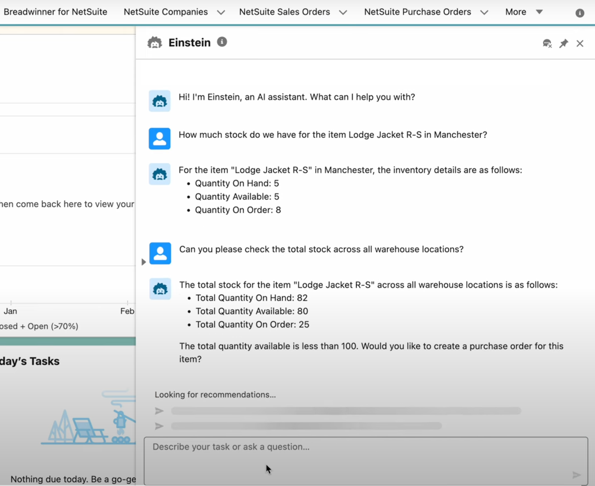 Salesforce Agentforce Netsuite Inventory Questions